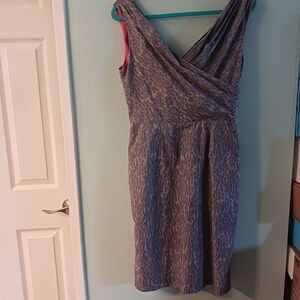 Marc New York Grey Leopard Print Cocktail Dress | Size 8